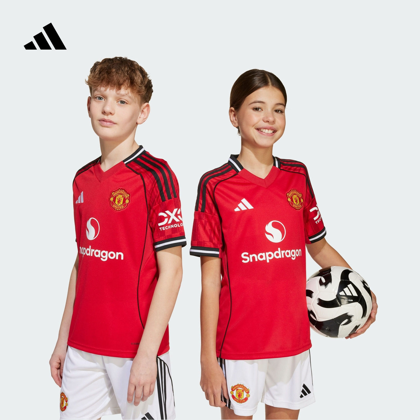大童曼联主场速干足球运动短袖球衣儿童夏季adidas阿迪达斯