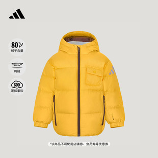 男童600蓬拒水防风中长款保暖鸭绒羽绒服儿童冬季adidas阿迪达斯