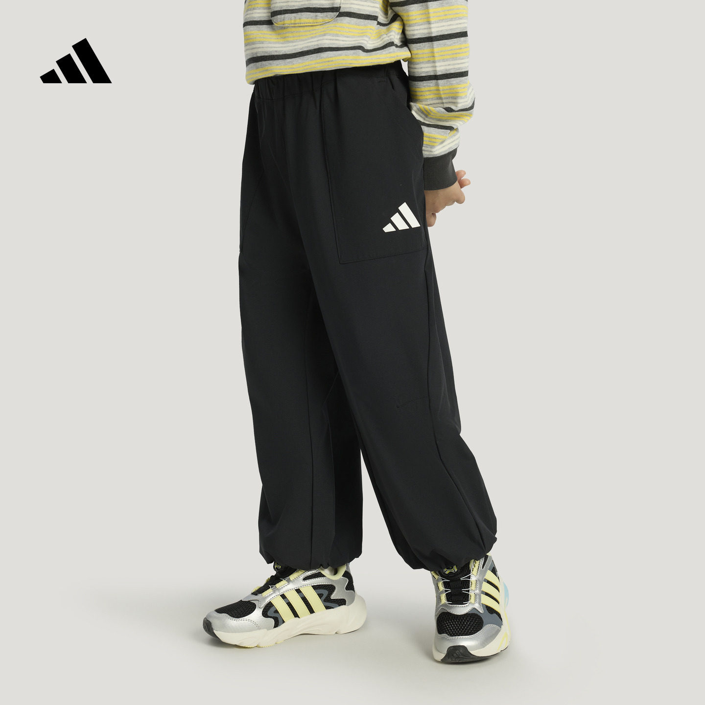 男女童凉感休闲宽松舒适梭织运动裤春季新款adidas阿迪达斯轻运动