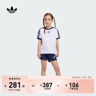 女小童迪士尼爱丽丝梦游仙境联名短袖套装adidas阿迪达斯三叶草