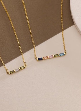 定制12月份生辰宝石项链母亲节礼物简约高级宝石锁骨链小众礼物