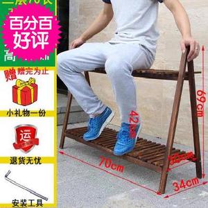 M实木质阳台室内多层落地式阶梯置物架可折叠花架子客厅花架