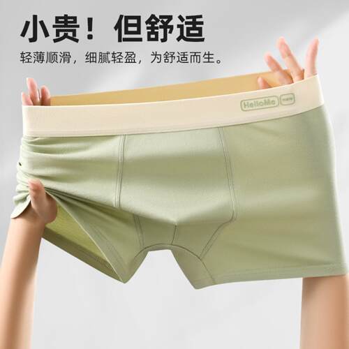 简约纯色男士精梳棉抗菌四角短裤
