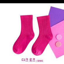 儿童袜子纯棉春夏季薄款女童潮ins韩国糖果色春秋男童彩色宝宝袜