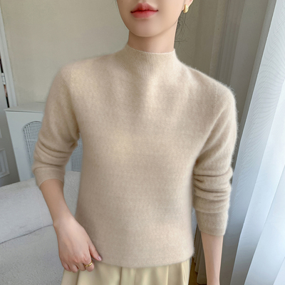 一线成衣半高领软糯羊绒衫