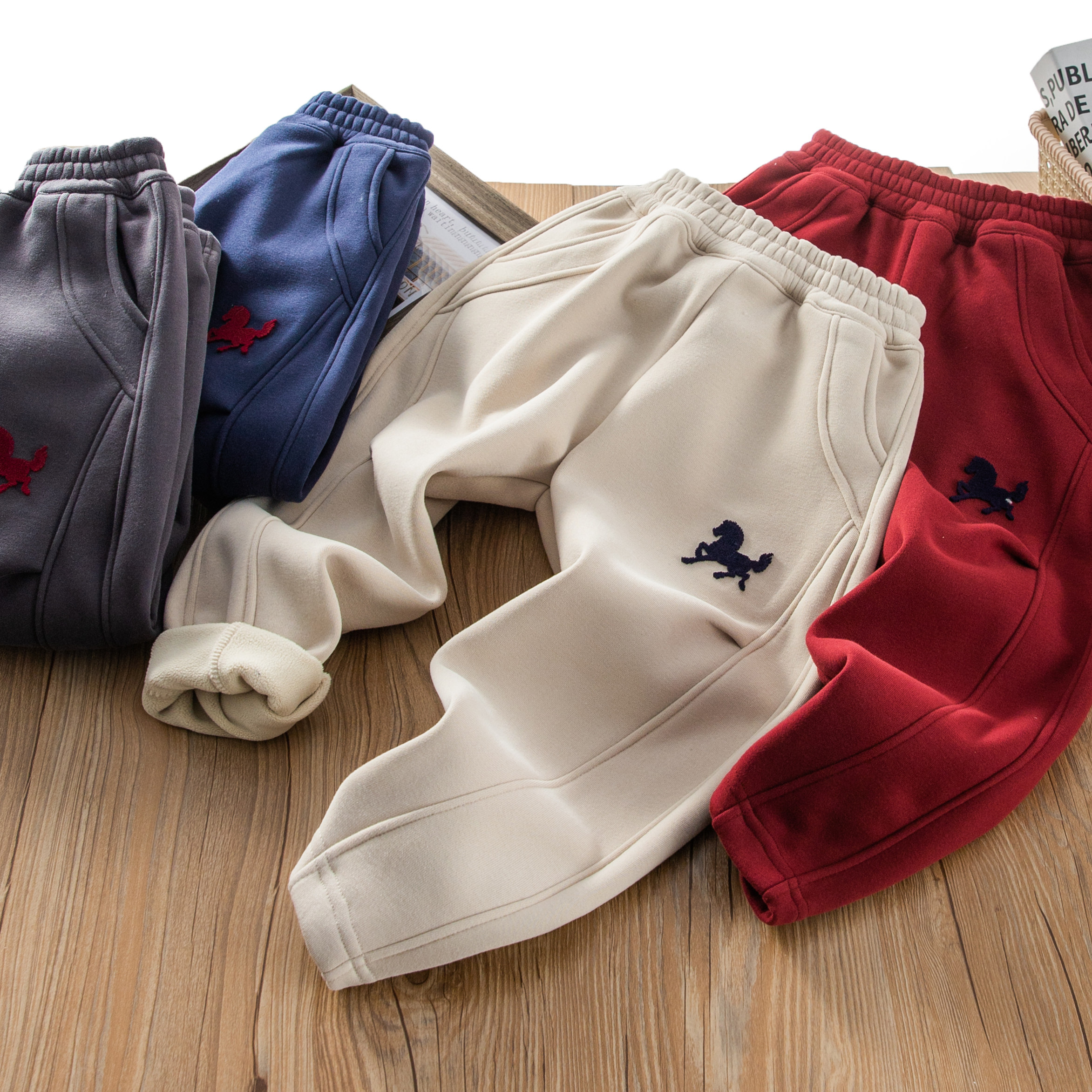 儿童2025冬季男童女童牙刷绣弯刀裤中大童百搭舒适休闲卫裤长裤,童装/婴儿装/亲子装,裤子,淘宝优惠券,粉丝福利购,淘宝优惠卷