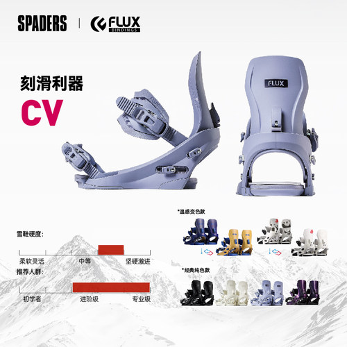 FLUX 26/27新款男女同款刻滑单板固定器 CV刻滑人气款高硬度滑行