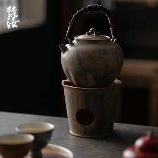 罐罐茶提梁煮茶器全套烤茶炉 梵汝围炉煮茶家用室内粗陶酒精炉日式