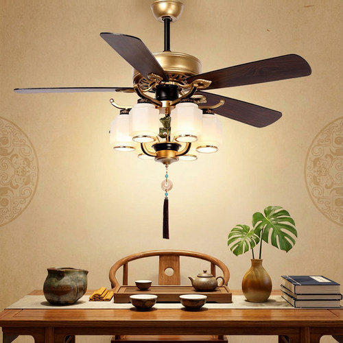 开翔新中式客厅餐厅风扇灯