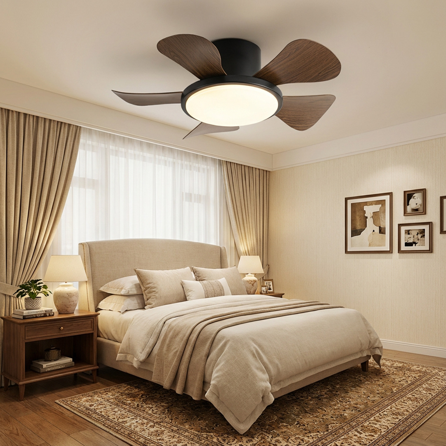 吸顶风扇灯卧室小尺寸阳台儿童房餐厅静音吊扇灯电风扇灯小型书房