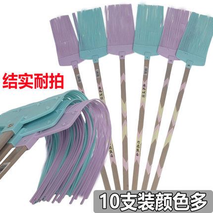 竹杆丝条苍蝇拍不烂塑料加厚家用饭店灭蚊打不烂蚊蝇拍加长软塑料