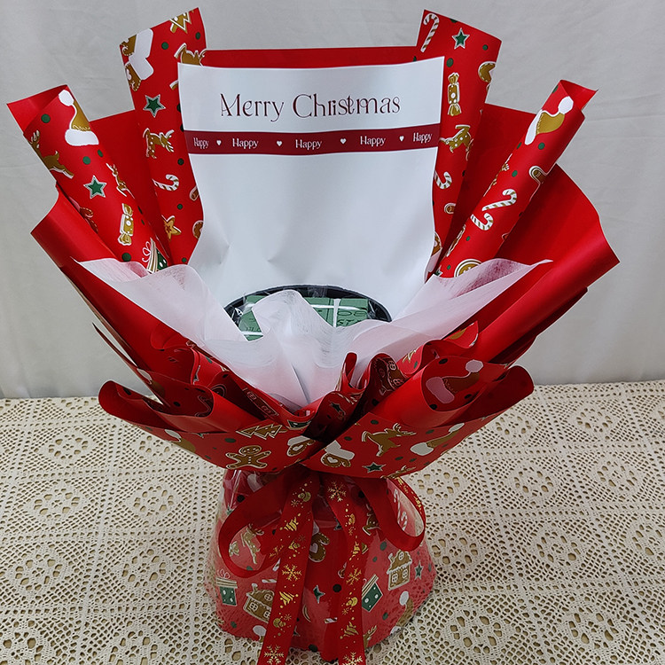 圣诞节平安夜免包装花束壳创意