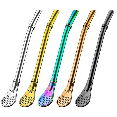 【希明】304不锈钢带滤网吸管勺