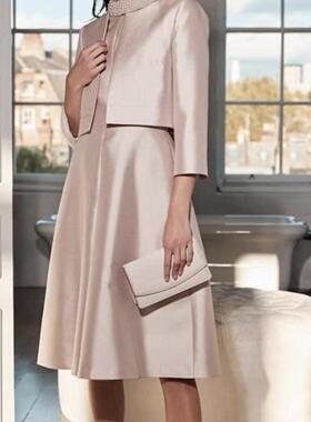 【捡漏fu利】高定系列气质年会礼服裙真丝+羊毛连衣裙钉珠