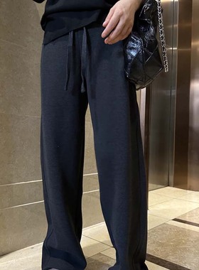 慵懒好搭 厚实垂感 松紧腰系带显瘦显腿直筒阔腿裤女休闲长裤卫裤