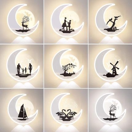 简约现代LED床头创意壁灯书房卧室儿童灯背景墙过道沙发景观射灯