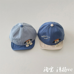 韩国婴儿帽子2025春秋新款卡通婴幼儿鸭舌帽宝宝遮阳帽软檐棒球帽