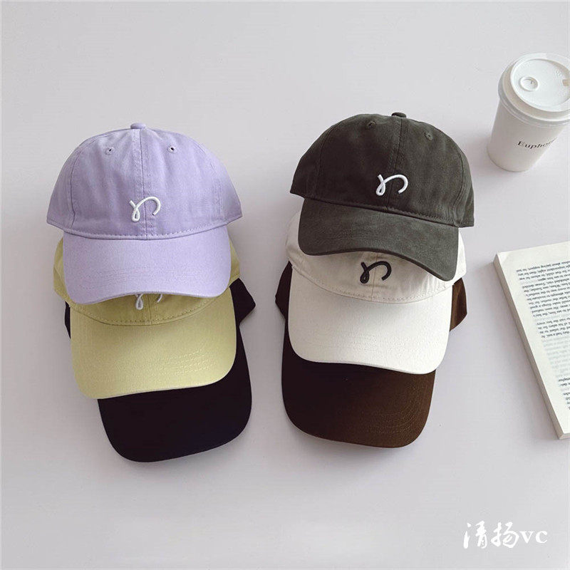 韩版简约儿童棒球帽春季糖果色百搭潮童宝宝遮阳帽时尚女童鸭舌帽