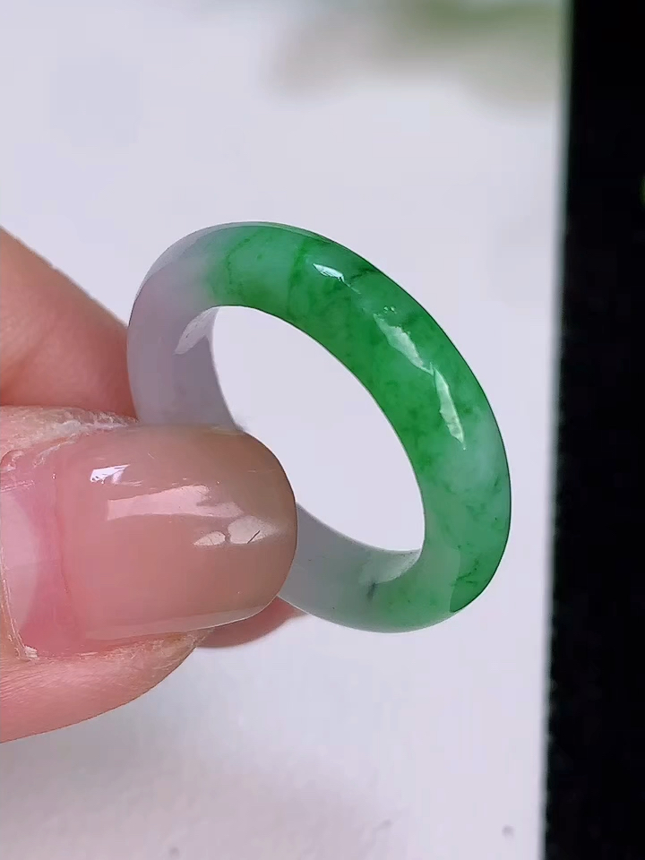 玉坠挂件首饰珠宝玉器正品缅甸天然翡翠a货飘绿戒指指环17-18圈口