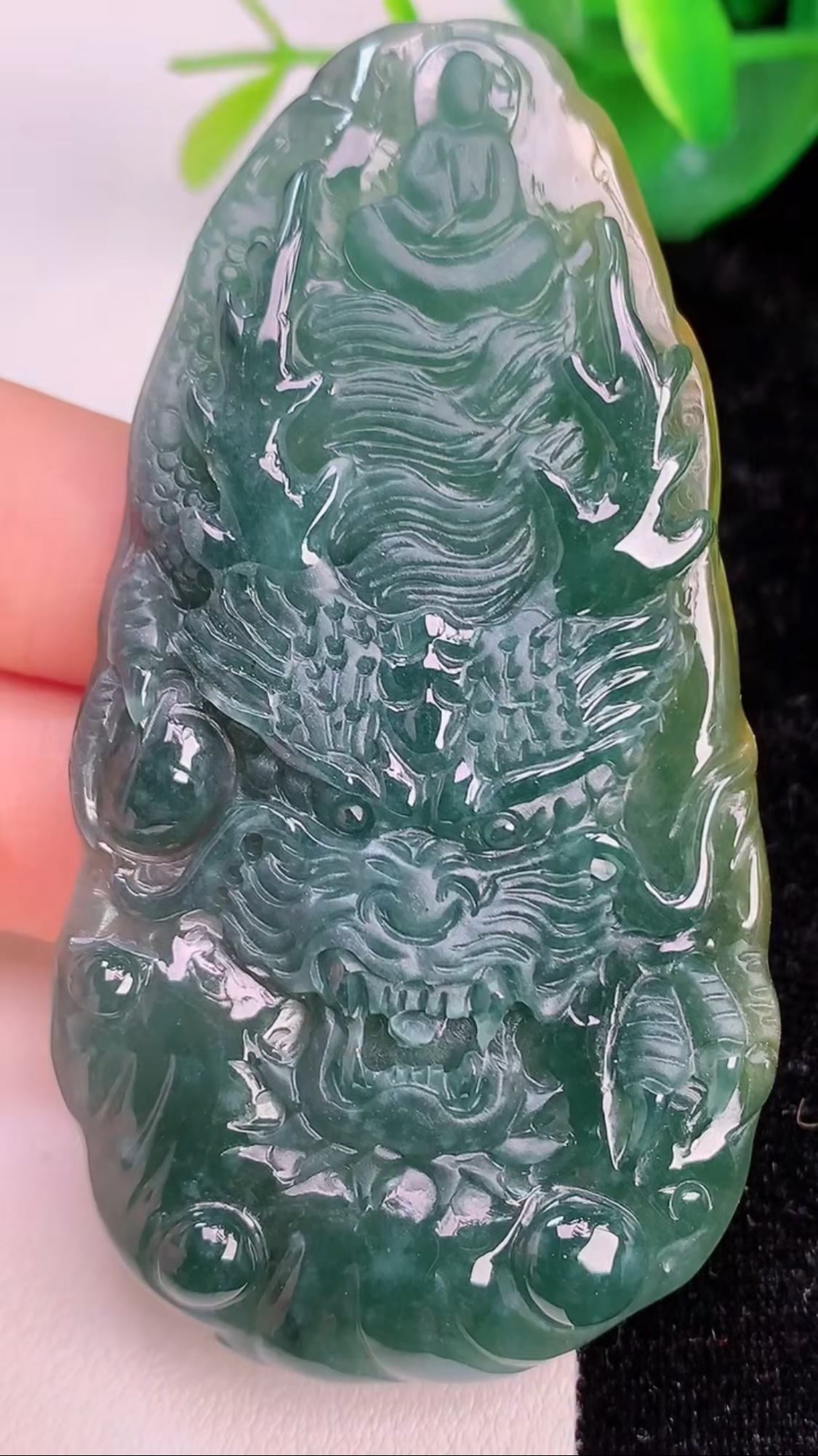 正宗正品玉坠挂件玉器珠宝首饰危地马拉天然翡翠a货蓝水龙牌吊坠