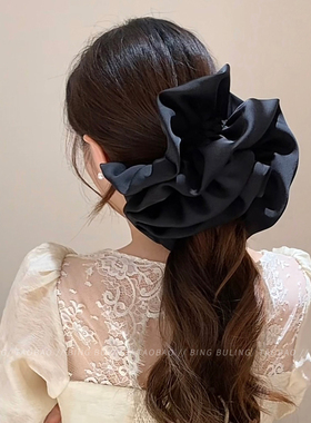 法式双层发圈超大头花大肠发圈花边芭蕾风头绳马尾发饰头饰发绳