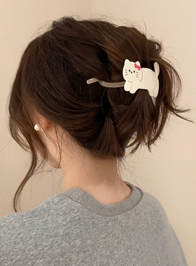 可爱小猫扭夹发夹女盘发扭扭夹
