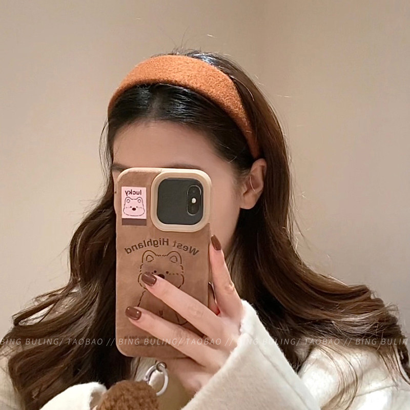 高级感宽边毛呢发箍发卡女秋冬头饰压发头箍百搭外出发饰