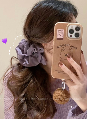 高级定制紫色发圈头绳气质复古法式大肠发圈发绳肥肠圈头花头饰