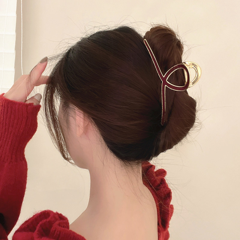 秋冬高级感马毛抓夹大号发夹后脑勺鲨鱼夹发卡头发夹子头饰卡子