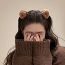 小熊感 毛茸茸耳朵小抓夹刘海夹发夹羊羔毛夹子头饰