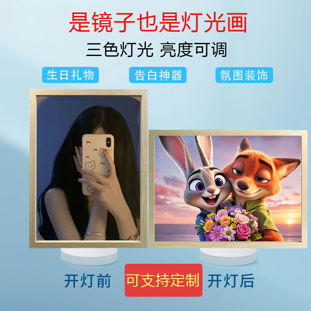 【疯狂动物城2】灯光画周边尼克和朱迪氛围灯光画夜晚摆台小夜灯