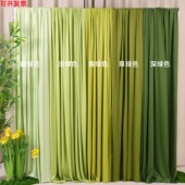 新中式 饰挂布 绿色系布幔春天幼儿园环创场景布置背景布国风端午装