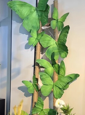 仿真绿色纸艺蝴蝶春天店铺橱窗美陈布置装饰莫奈尔花园婚庆造景