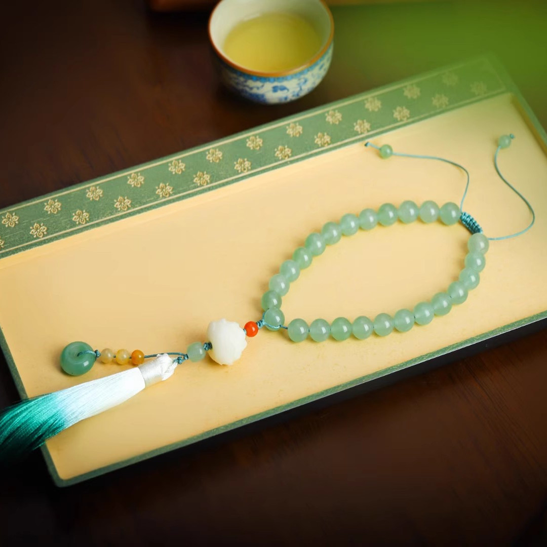 时尚男女款百搭莲花东陵玉新中式