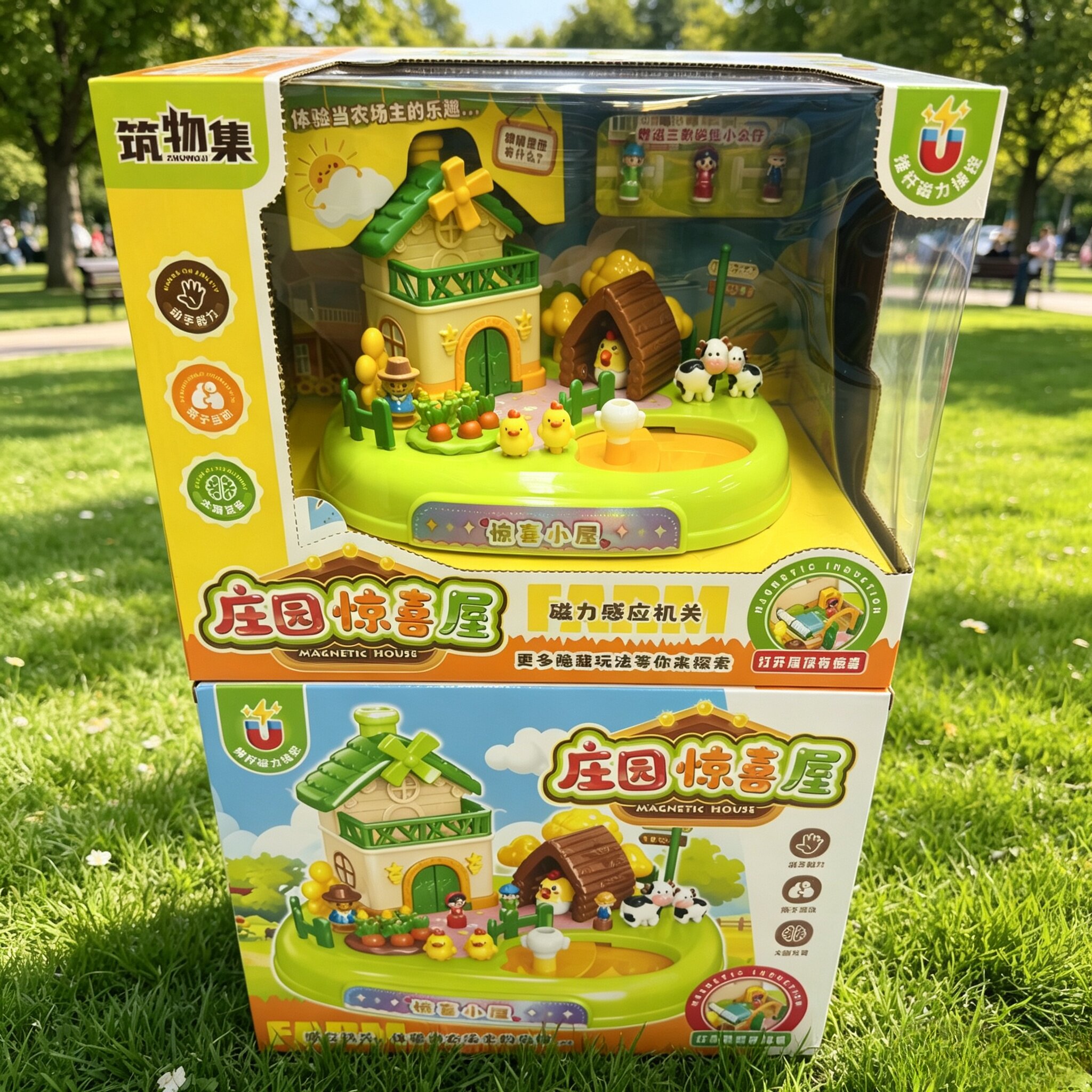 植物磁性惊喜小屋儿童过家家玩具仿真磁吸植物磁性惊喜小屋