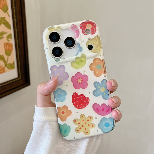 DanDan 新款韩系春夏彩色花朵17promax小众独特16pro双层透明多巴胺15小清新iPhone14p/pm防摔保护套女