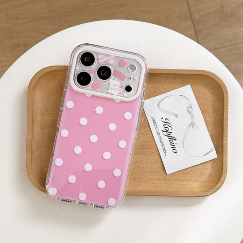 DanDan 高级感圆边白波点适用于iPhone17promax可爱熊16小众款15pro韩系17/16pro少女心全包保护壳