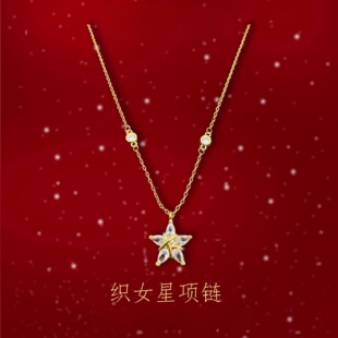织女星S925纯银项链小众设计轻奢高级感五角星锆石锁骨链2025新款