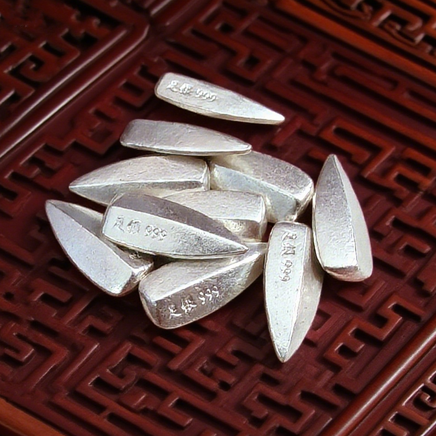 S999足银实心银瓜子文玩银饰配件纯银摆件送礼招米2元攒单水晶家