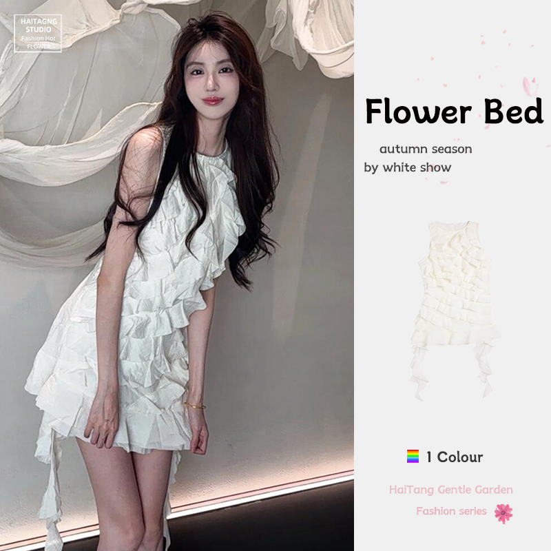 夏季新款法式不规则背心连衣裙