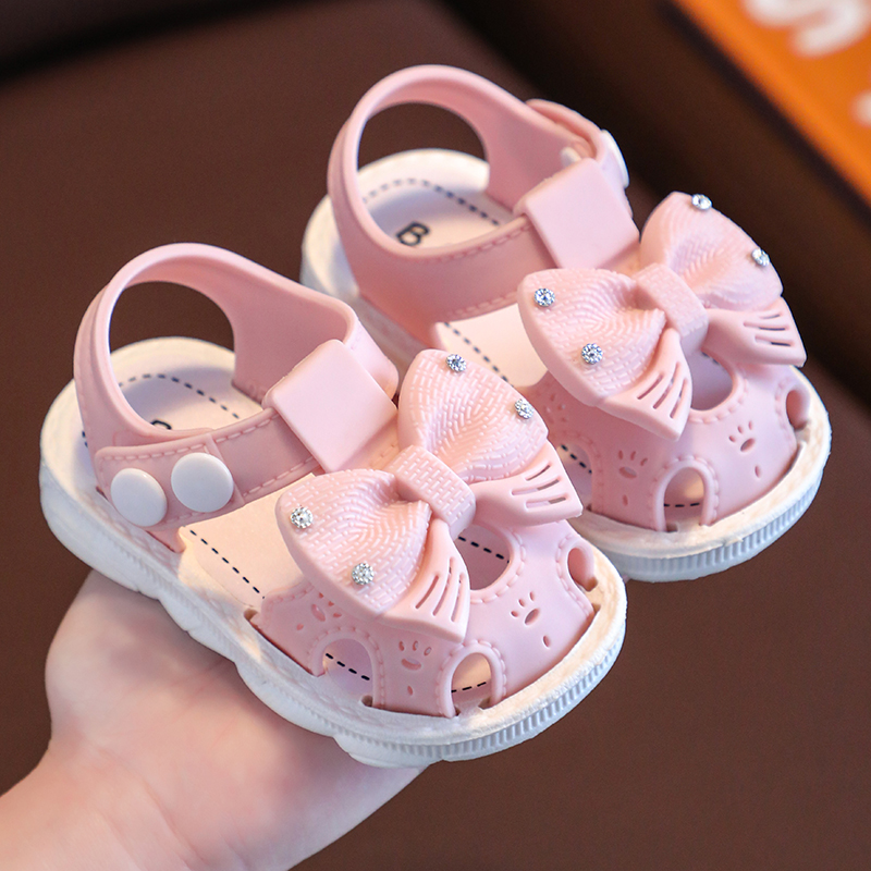 女童凉鞋夏季宝宝学步鞋公主鞋软底婴儿0-3岁小童幼儿园包头童鞋