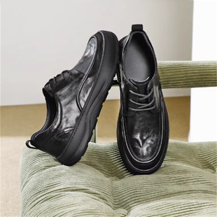 头层牛皮系带休闲皮鞋 同款 舒适缓震厚底商务鞋 春秋款 A1841AM5 男鞋