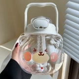 Вместительная и большая летняя высококачественная чайная чашка со стаканом, милая детская трубочка, с медвежатами