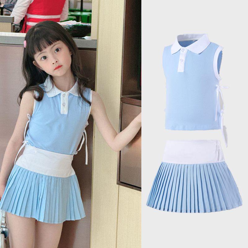 短袖女童透气速干运动球服夏季图片