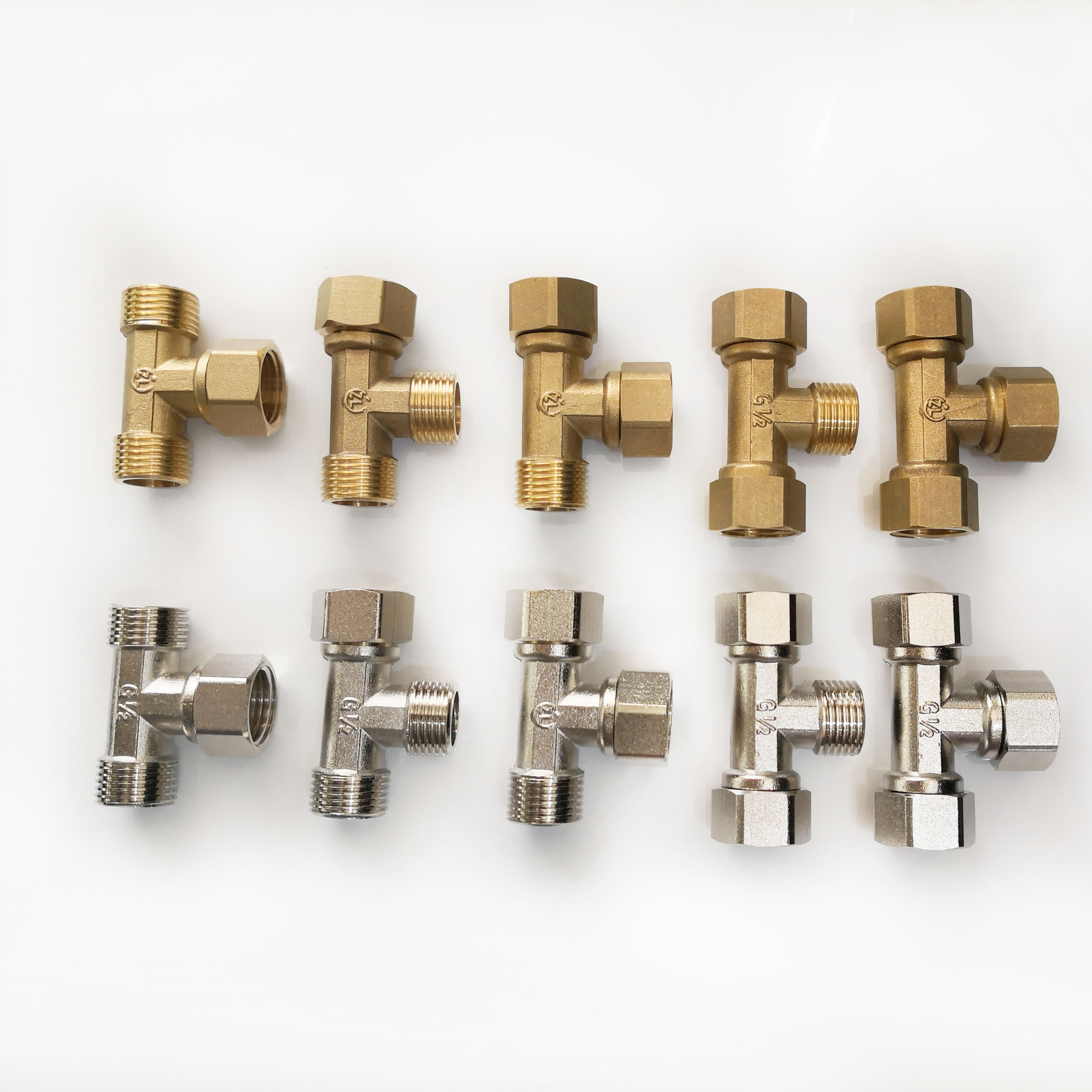 全铜加厚活接三通热水器用水管燃气管4分内丝外丝三通接头配件