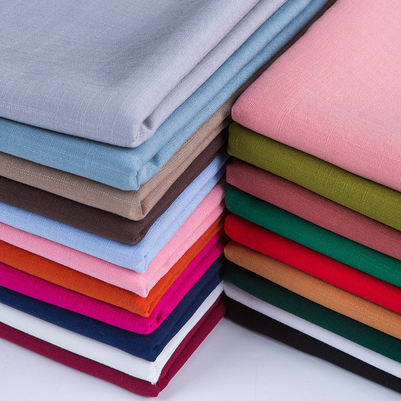 人造棉绵绸布料夏季布头清仓处理纯色棉布衣服裤子连衣裙汉服面料