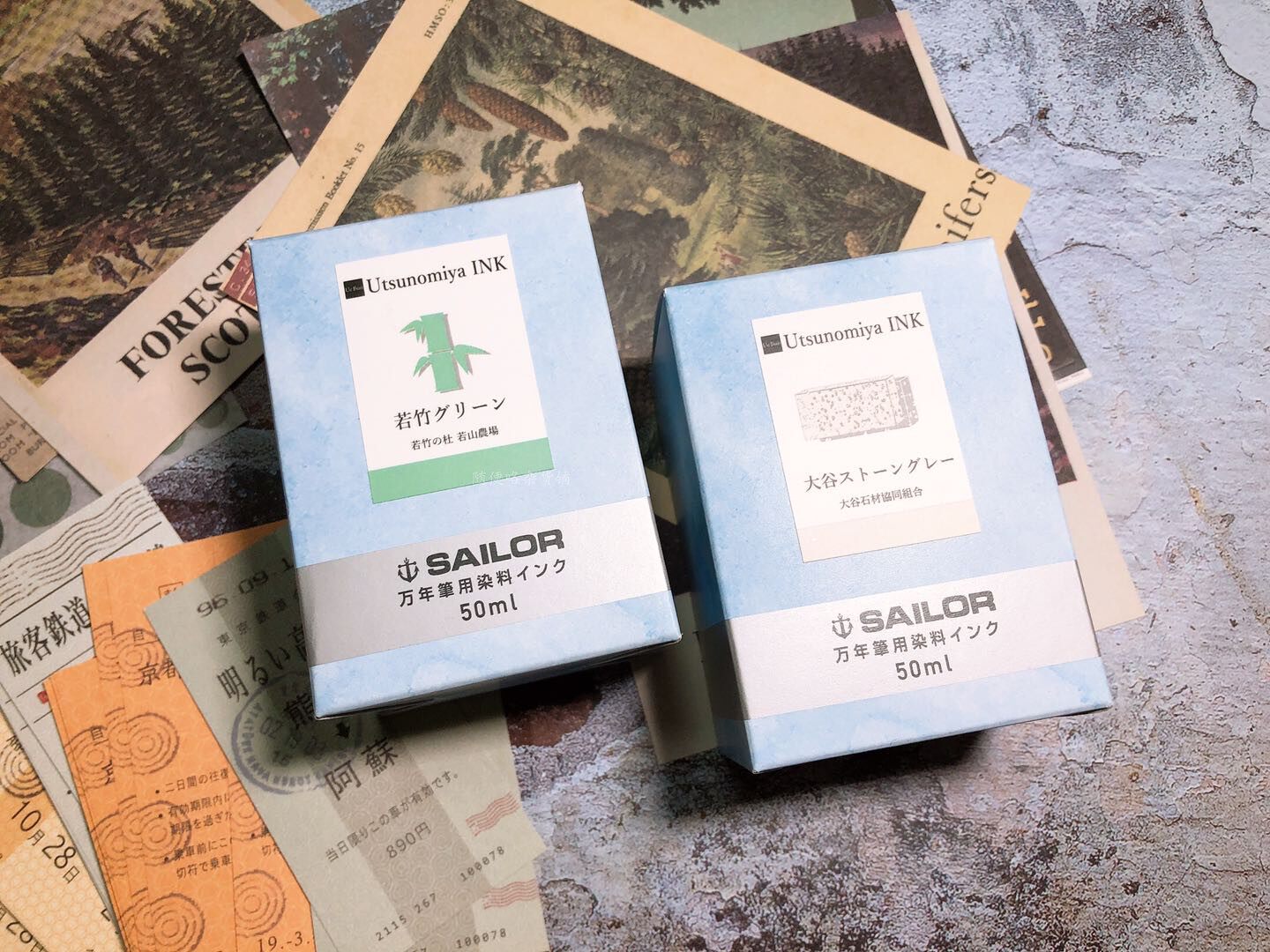 일본 SAILOR 우에노 문구 한정 우츠노미야 만년필 잉크 5ML 포장 오타니 와카타케