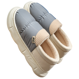 回力棉拖鞋男士秋冬季防水防滑包跟厚底居家室内毛棉鞋加绒女冬天