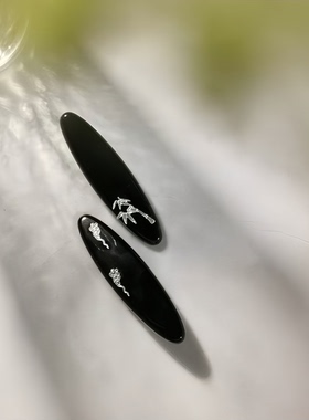 黑色细长条发夹复古国风发卡新中式侧边刘海夹一字横夹鸭嘴夹发饰