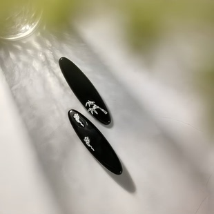 黑色细长条发夹复古国风发卡新中式侧边刘海夹一字横夹鸭嘴夹发饰